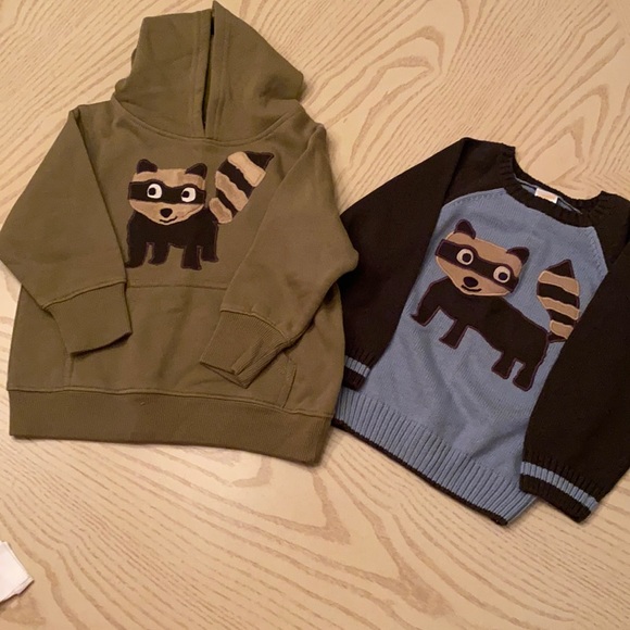 NWT Gymboree boys size2 raccoon sweater & hoodie - Picture 1 of 8